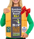 Greener Chef 20 Inch Bamboo Cutting Board Featuring Super-Sized Glue-Free Surface™ – Heavy Duty Butcher Block for Safe Meal Prep, Chopping & Carving with Lifetime Replacements