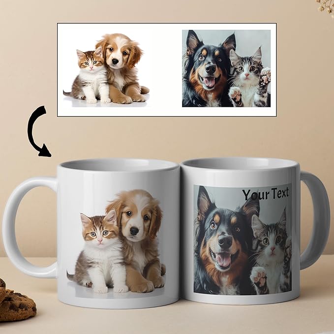 Custom Photo Ceramic Coffee Mug, Jumbo Sized-20oz, Glossy or Matte Finish (2 Images)