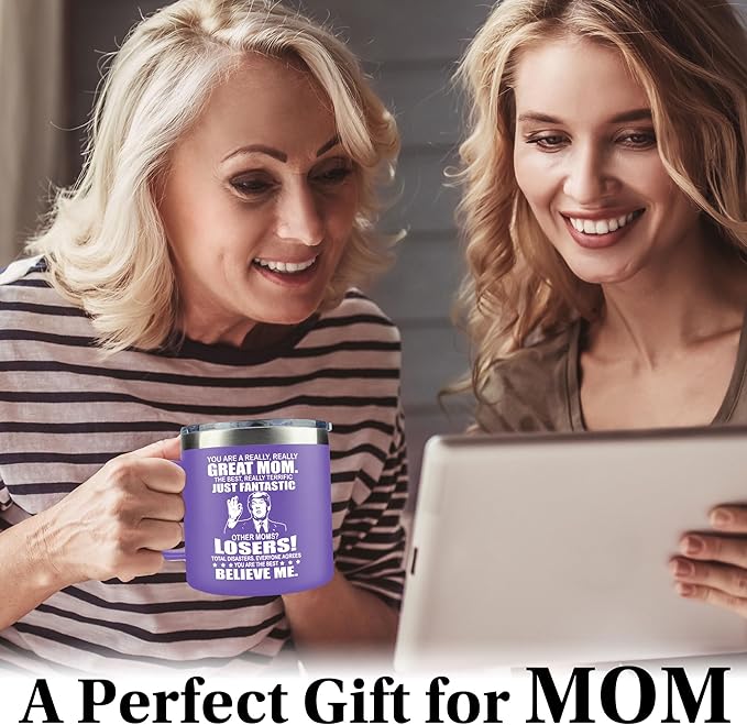 Gifts for Mom from Daughter, Son - Christmas Gifts for Mom, Wife, Women - Moms Birthday Gift Ideas, Cool Birthday gifts for Moms, Mothers - Best mom Mug, moms Coffee Mug 14 Oz Stainless Steel