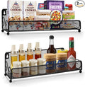 2 pack spice rack organizer for wall mounted or countertop , Jars Storage Organizer, Cabinet Holder, kitchen metal spice seasoning storage for RVs, Cabinet, Pantry Doors, Bathroom, Shower, Home Decor