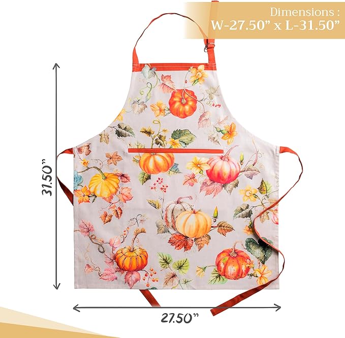 Maison d' Hermine 100% Cotton Apron for women with Pocket Kitchen Chef Apron for Men Cooking Gardening Server Waitress