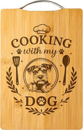 Bamboo Cutting Board, Engraved Dog Lover Gift, Handmade Kitchen Decor – Cooking with My Dog (Schnauzer)