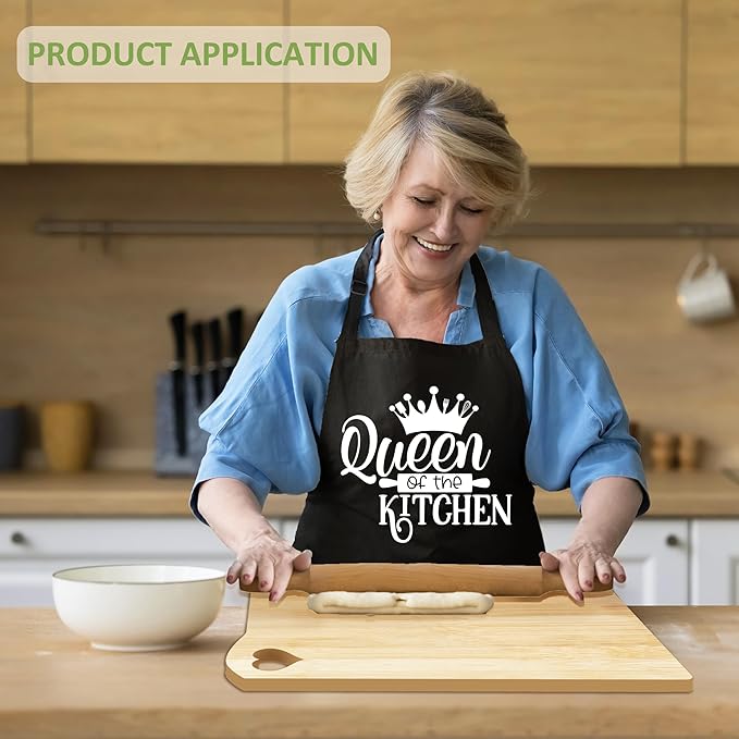 Christmas Granny Gifts, Gifts for Granny for Grandma Wooden Cutting Board with Cooking Utensils Set with Apron from Grandkids Kitchen Set