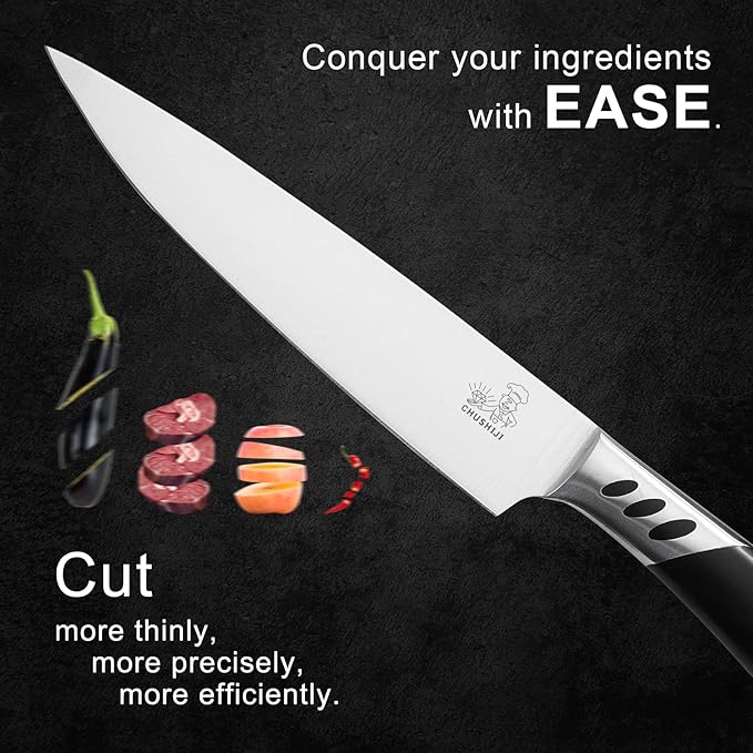 CHUSHIJI 3PCS kitchen knives set,kitchen knives,high carbon Stainless Steel Knife Set,8 Inch Chef Knife set,7 Inch Santoku Knife,5 Inch Utility Knife for BBQ or gifts