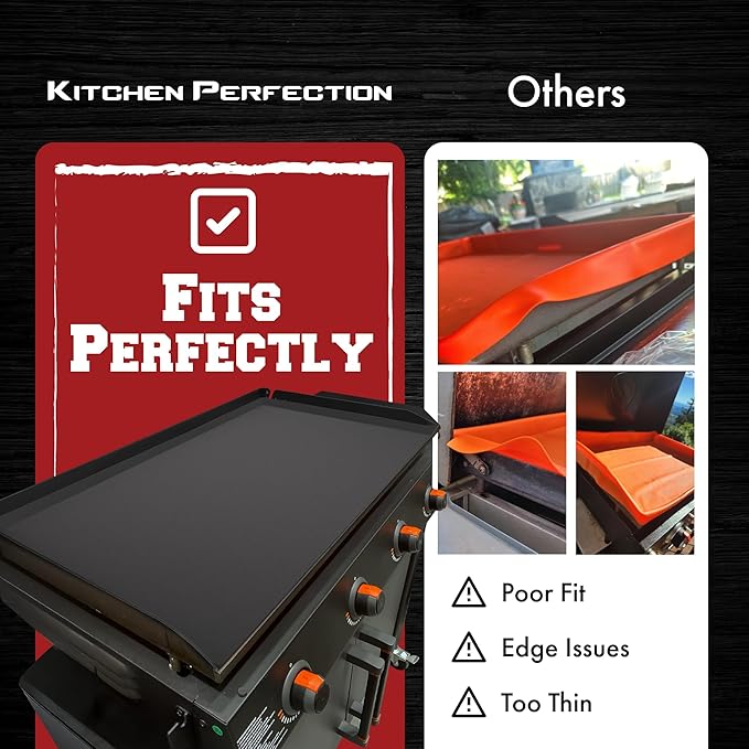 KITCHEN PERFECTION 28" Premium Silicone Griddle Cover Mat For Blackstone Griddle 28 Inch - Hermetic Protection From Rust & Debris All Year, Fits All Blackstone 28 Inch Models - Food Grade Silicone