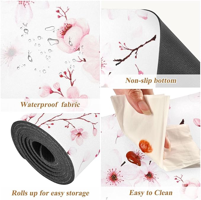 senya Flower Trivet Table Runner 40 Inches Long Cherry Blossom Branche Heat Resistant Hot Pad Multi Purpose Mat for for Hot Pots Pans Kitchen Countertops, B01C23045