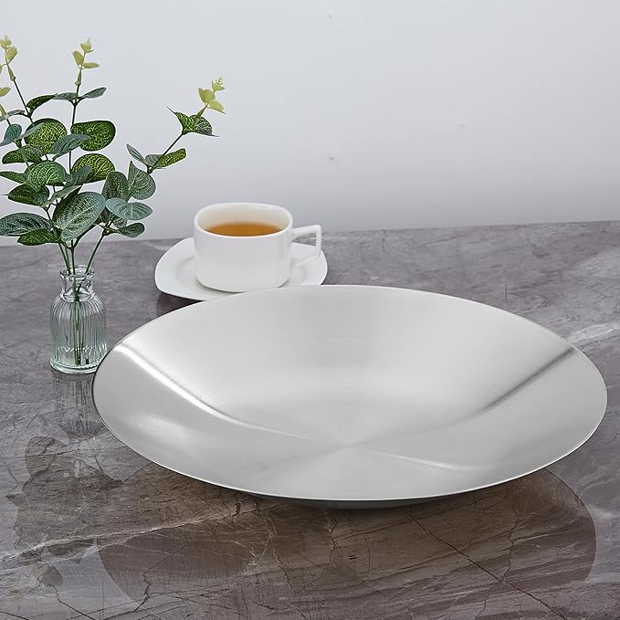 SANQIAHOME 18/8 Staniless Steel Large Serving Bowls,31cm/12.2 in,mixing-bowls pasta-bowls salad-bowls Silver