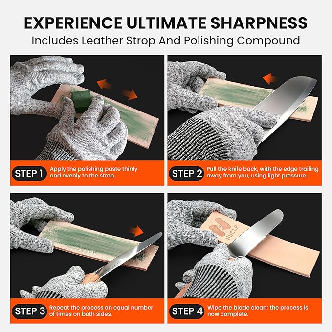 NUCLR Rolling Knife Sharpener Kit Knife Sharpening with Diamonds and Ceramic for Steel of Any Hardness Easy Kitchen knife Sharpener with Magnetic Holder with 15 & 20 Degrees