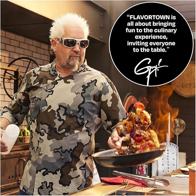 Guy Fieri's Flavortown Laser Titanium 12” Fry Pan with Lid - Non-stick Cookware Without PFAS, PTFE, or PFOA, 3x More Durable, Dishwasher Safe, Oven Safe