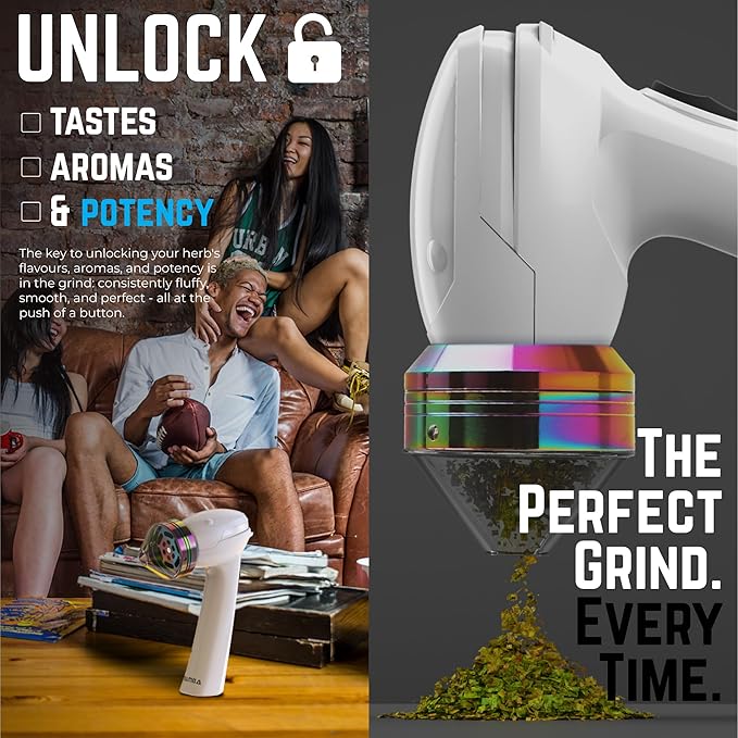 Mamba Original 1g Smoky USB Electric Herb Grinder. Small Portable Metal Herbal Machine & Spice Mill for the Kitchen