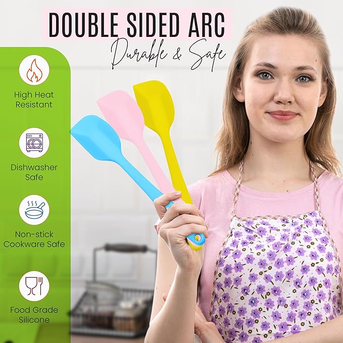 NEXTOP Silicone Spatula 8 Piece Set, Heat-Resistant Non-stick Rubber Spatulas Heat Resistant Seamless One Piece Design Non-Stick Flexible Scrapers Baking Mixing (11 Inches)