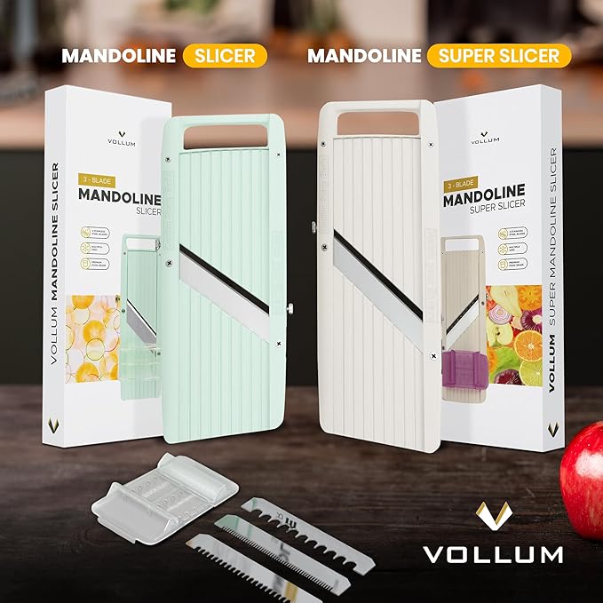 Narrow Handheld Mandoline Slicer for Kitchen – Professional Slicer Vegetable Cutter Japanese Mandoline Slicer with Interchangeable Stainless Steel Blades – Food Manual Slicer