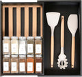 KitchenEdge Spice Drawer Organizer with Expandable Storage. Holds up to 15 Spice Jars (Not Included), Non-Slip Feet, Kitchen Accessory Storage, 100% Sustainable Bamboo Wood, Food-Safe Black Finish