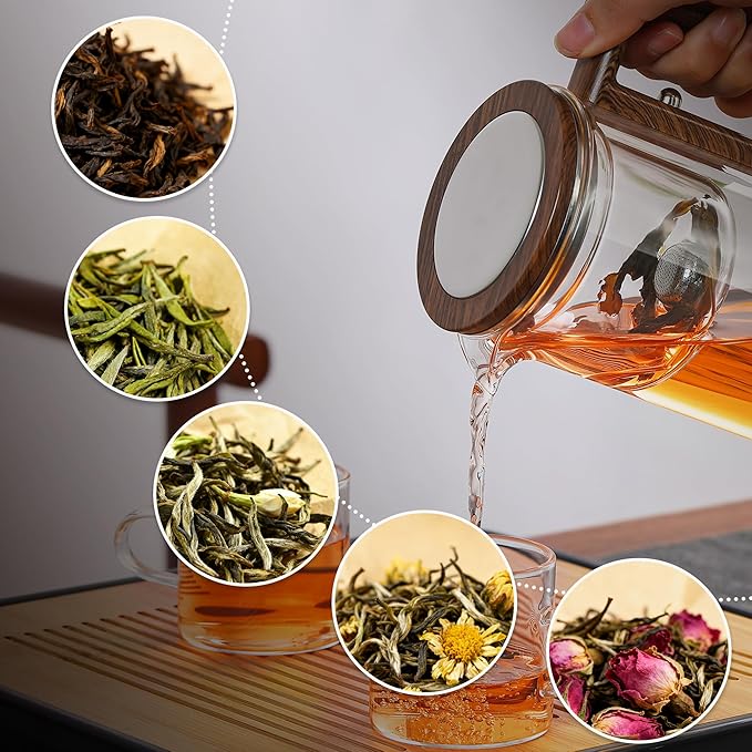MACTANO Enchant Tea Pot, Magic Witchcraft Enchanted Glass Teapot with Strainer -800ML