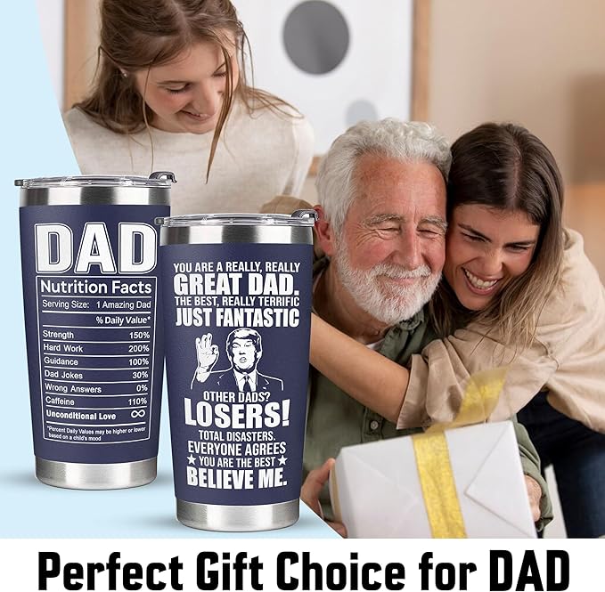 Christmas Gifts for Dad, Men - Gifts for Dad from Daughter, Son - Dads Birthday Gift Ideas, Happy Birthday gifts for Dads, Fathers - Best Dad Ever Gift, Present for dads - 20 Oz dad Tumbler