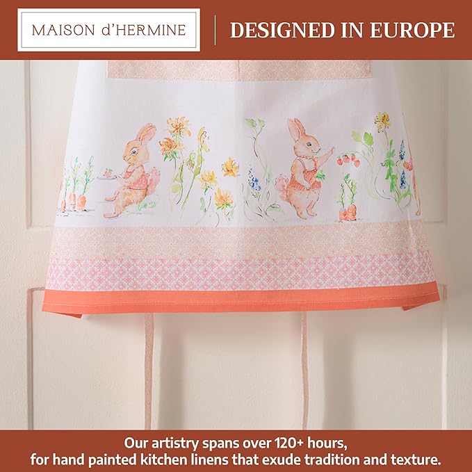 Maison d' Hermine 100% Cotton Apron for women with Pocket Kitchen Chef Apron for Men Cooking Gardening Server Waitress