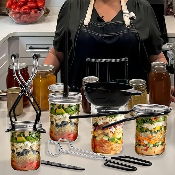 Canning Supplies Starter Kit Canner Tools for Water Bath and Pressure Canning Utensil Set includes Jar Lifter, Tongs, Funnel, Wrench, Lid Lifter for Beginners