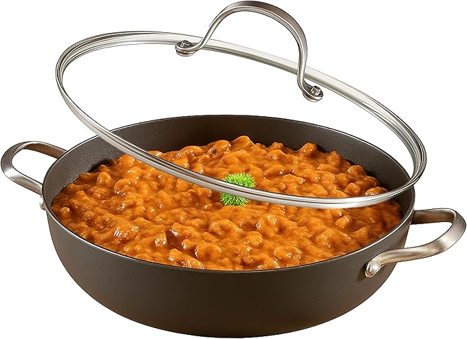 Cuisiland 11" Honeycomb Cast Iron Wok with Lid & Dual Handles – Non-Stick Stir-Fry Pan, Stainless Steel Handles, Oven Safe, Classic Heat Retention for Steaming, Stir-Frying & Sautéing