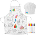 TOVLA JR. Apron Gift Set for Kids with Pocket for Boys and Girls, Comfortable Cotton Canvas for Baking and cooking