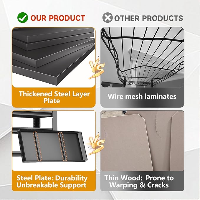 Metal Shelving, Garage Shelving Unit and Storage,Adjustable Storage Shelves, 3000LBS Storage Steel Shelving, for Kitchen Warehouse Pantry Commercial Use, Basement ((63in×48in×24in-4 Tier))