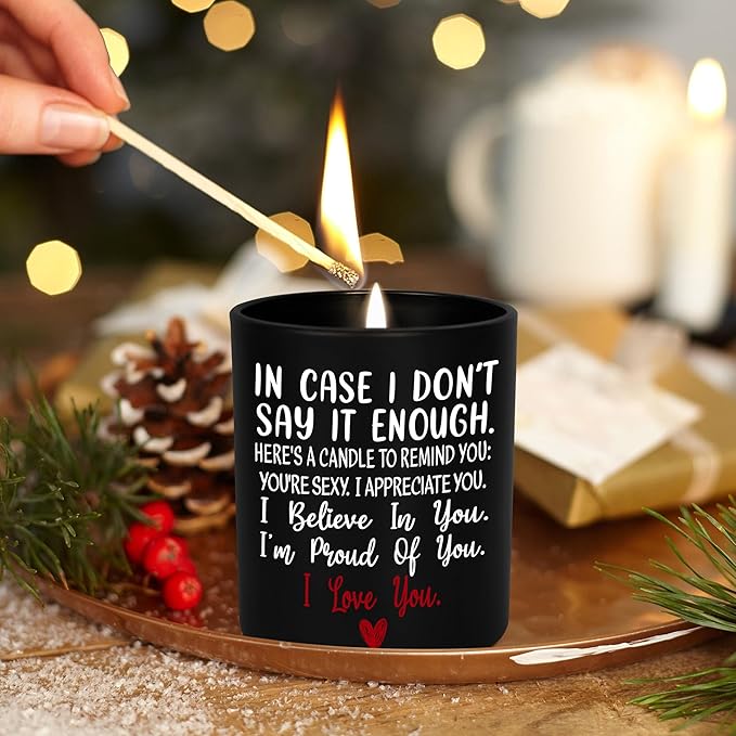 TEEZWONDER Christmas Anniversary Wedding Gifts for Women Men - Long Lasting Vanilla Lavender Candle 10 Oz - Romantic Birthday Gifts for Him Her, Girlfriend Boyfriend Gift Ideas