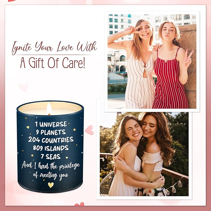 OASSIE Christmas Birthday Gifts for Him Her Couple - Long Lasting Vanilla Lavender Candle 10 oz - Anniversary Wedding Gifts for Men Women Boyfriend Girlfriend Husband Wife Friends