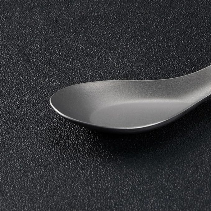 Flat-Bottomed Wide Head Soup Spoon, 5.7 in Pure Titanium Spoon for Coffee, Tea, Dessert, Stirring, Bar, Kitchen, Gift for Lovers, Korean Style, Lightweight & Safe