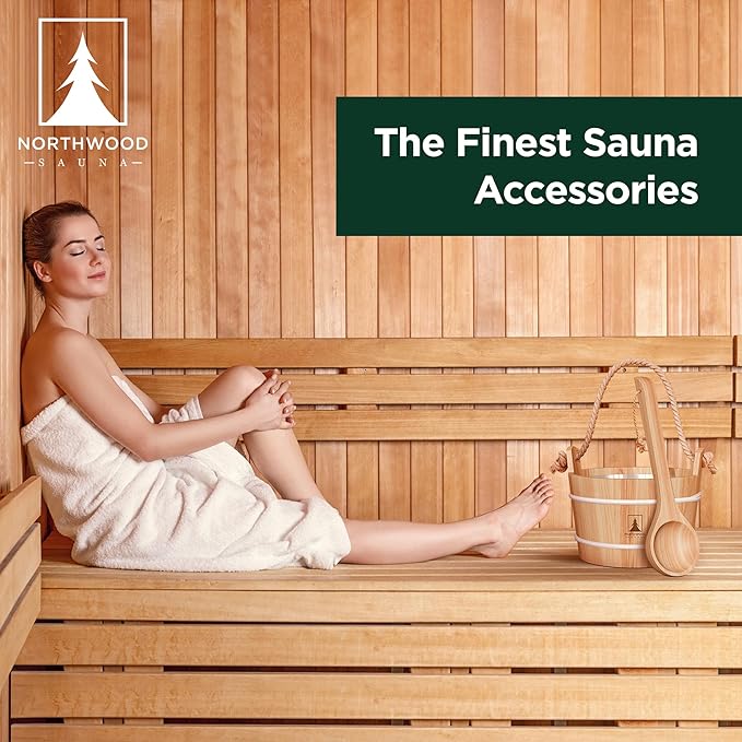 Sauna Ladle - Handmade from Finnish Pine Wood - Natural Rope - 16″ Handle & 5 oz (150 mL) Capacity Spoon