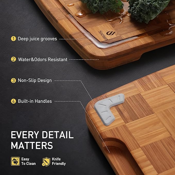 Bamboo Cutting Boards Non Toxic Wood Wooden Cutting Board for Kitchen Non Slip Christmas Xmas Birthday Law Step Stepmom Stepmother Have Everything Good Unique Useful Present