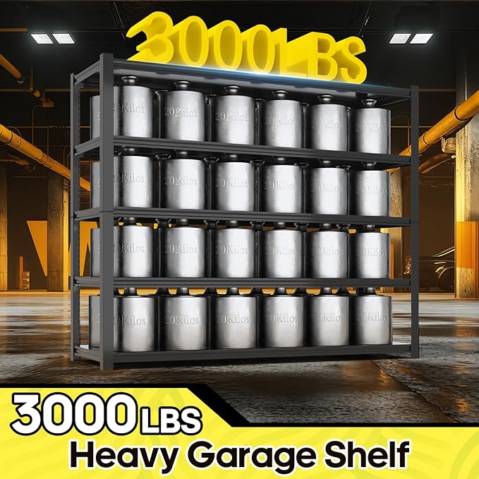 5 Tier Adjustable Metal Shelving Storage Rack,Storage Shelves,59.8" Wx24 Dx76.6 H Garage Shelving Heavy Duty,Industrial Shelving Unit for Basement,Warehouse,Garage Organization.1 Pack