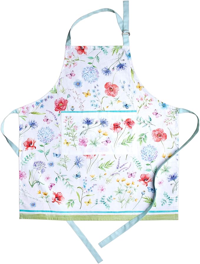 Maison d' Hermine 100% Cotton Apron for women with Pocket Kitchen Chef Apron for Men Cooking Gardening Server Waitress