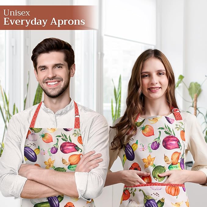 Maison d' Hermine 100% Cotton Apron for women with Pocket Kitchen Chef Apron for Men Cooking Gardening Server Waitress
