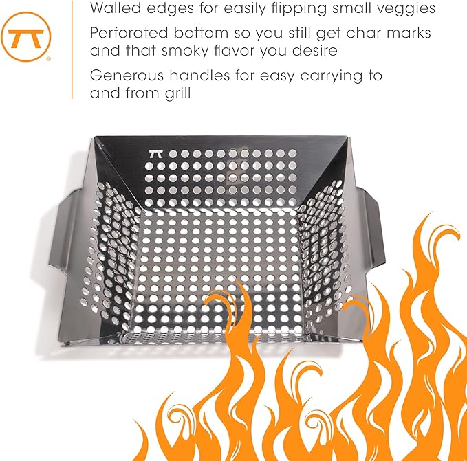 Outset QS70 Square 12-Inch Grill Wok, 12.25 x 13.5 x 3