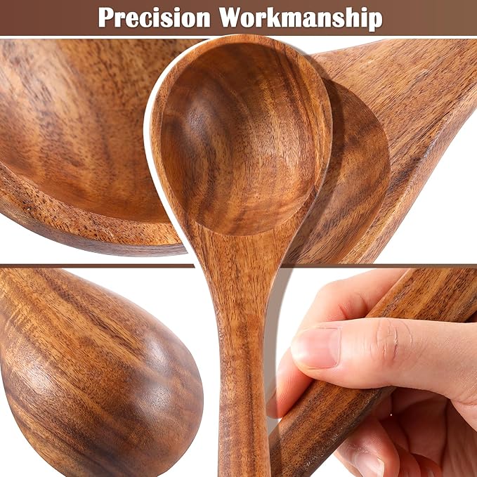 Wooden Spoons for Cooking, 11 Pcs Wood Cooking Utensils Set with Holder, Natural Acacia Wooden Kitchen Tools, Nonstick Cookware, Easy Clean, Kitchen Utensil Set for Mom, Wife Cooking Gifts