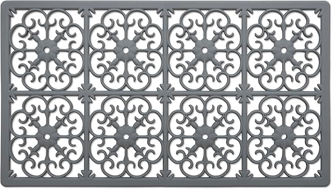 GASARÉ, Extra Large, Thick, Silicone Trivet for Hot Dishes, Pots, and Pans, Heat Resistant Mat for Countertop, Hot Pad for Kitchen, Easy to Clean, 21 x 12 x 3/8 Inches, Gray