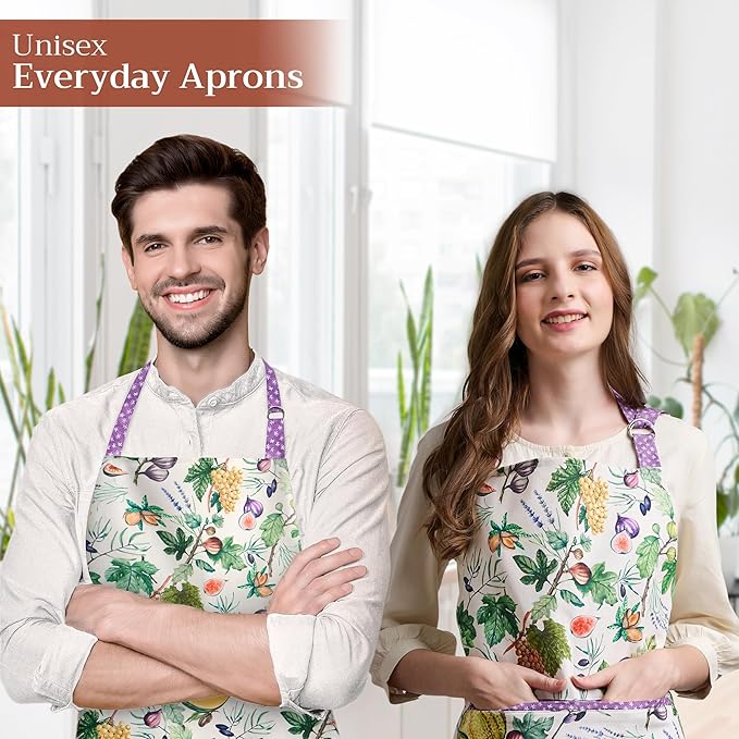 Maison d' Hermine 100% Cotton Apron for women with Pocket Kitchen Chef Apron for Men Cooking Gardening Server Waitress