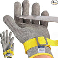 Dowellife ANSI A9 Cut Resistant Glove Food Grade, Stainless Steel Mesh Metal Knife Cutting Glove for Butcher Oyster Shucking Kitchen Mandoline Chef Slicing Fish Fillet(X-Large-3 Pcs)