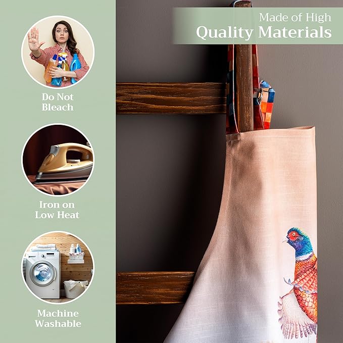 Maison d' Hermine 100% Cotton Apron for women with Pocket Kitchen Chef Apron for Men Cooking Gardening Server Waitress