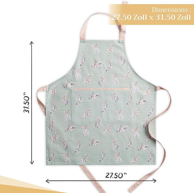 Maison d' Hermine 100% Cotton Apron for women with Pocket Kitchen Chef Apron for Men Cooking Gardening Server Waitress