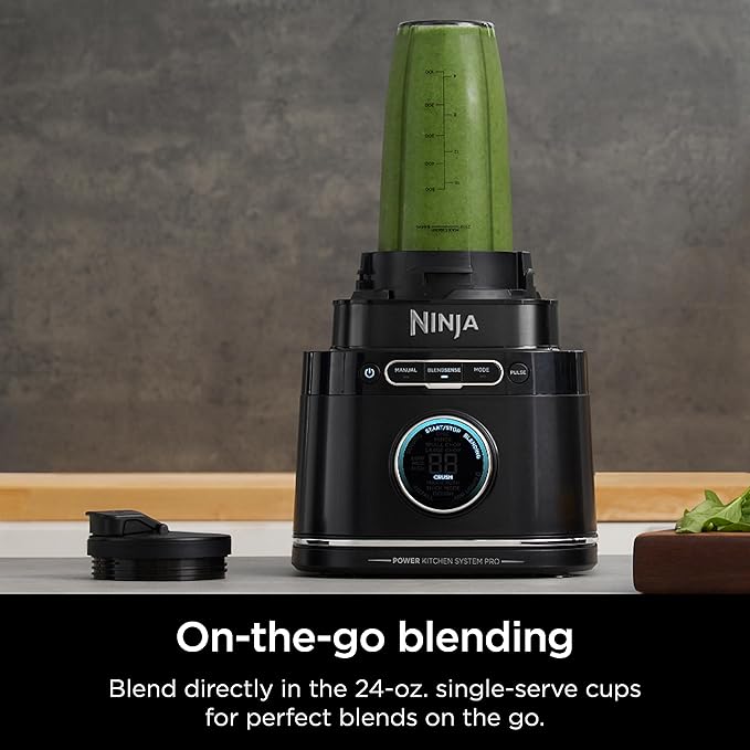 Ninja | All-in-One Blender and Food Processor | Best for Smoothies, Cookie Dough, Salsas, Cole Slaw and More | BlendSense Intelligence for Perfectly Smooth Results | 1800 Watt | Black | TB401