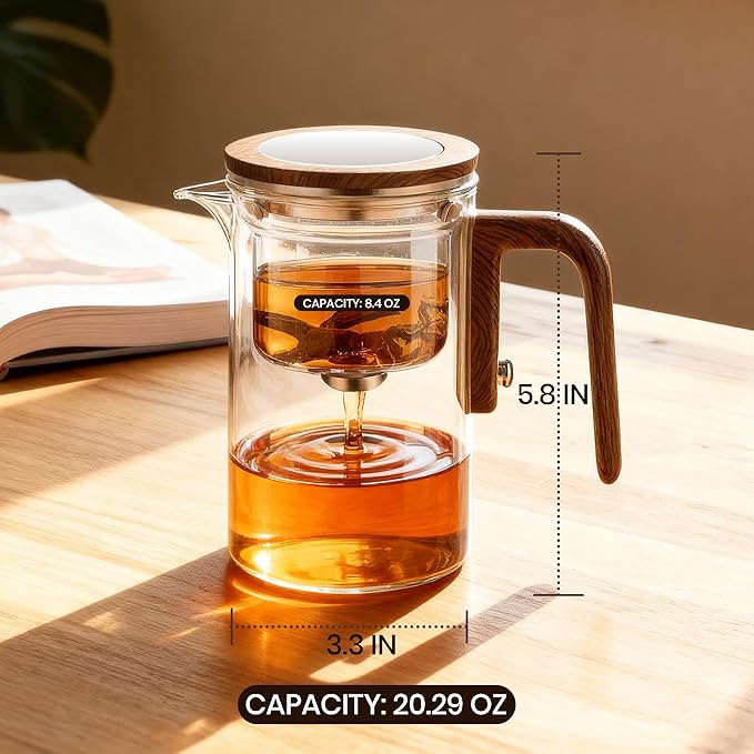 MACTANO Enchant Tea Pot, Magic Witchcraft Enchanted Glass Teapot with Infuser -600ML