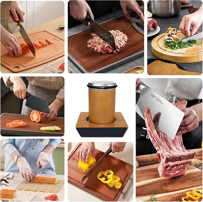 Rolling Knife Sharpener Kits, Kitchen Knife Sharpener with 15° & 20° Magnetic Angles, with Diamond & Ceramic Disc, Safe & Easy Pull-Through, Design for Pocket Knives & Home & Chefs & Cooks