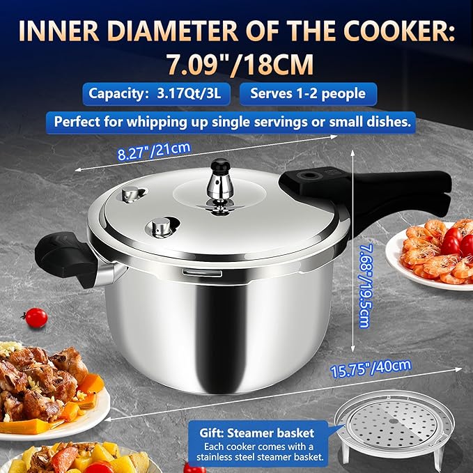 Pressure Cooker Stainless Steel ollas de presión para cocinar stovetop small pressure cookers 3qt olla de presion rice cooker mini pressure cookers