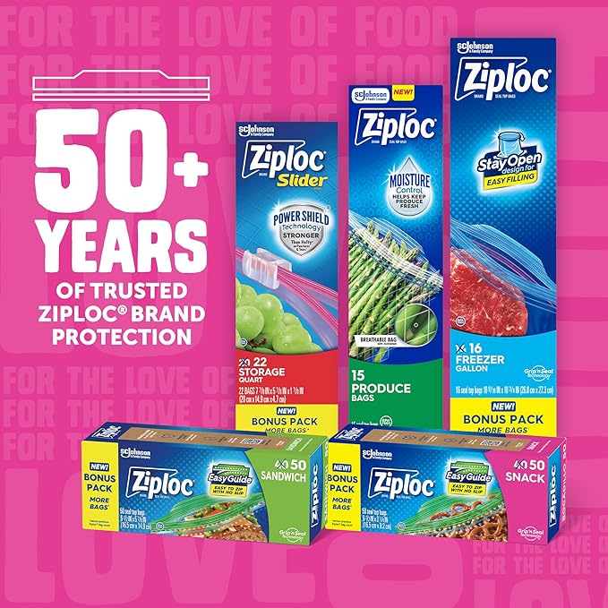 Ziploc Snack Bags, Easy Open and Close, Plastic Food Storage Bags, 280 Bags Total (Packaging May Vary)