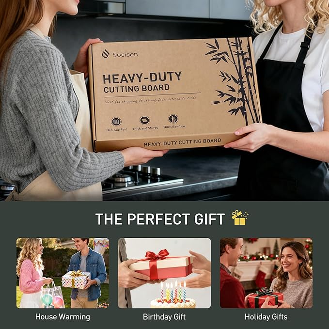 Extra Large Bamboo Cutting Board with Non Slip Feet and Over Sink Butcher Block Chopping Board Nice Solid Thick Wooden Juice Groove Big Xl XXl xlarge Kitchen Counter Organic Best Hardwood