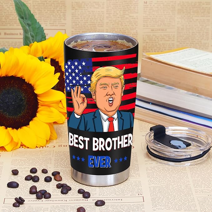 Gifts for Brother Gift from Sister - Best Big Brother Ever Christmas Birthday Gifts, Funny Gifts for Older Litter Brothers, 20 OZ Stainless Steel Insulated Travel Coffee Tumbler Cup