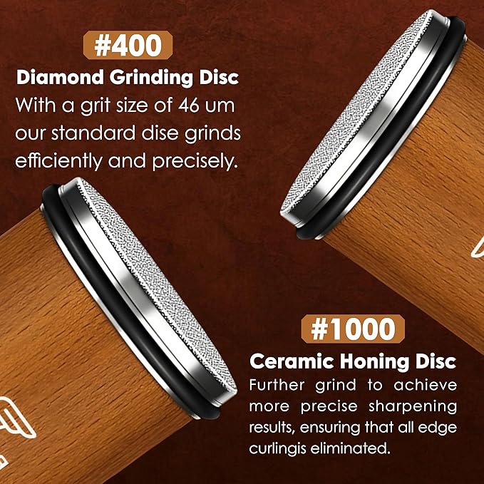 The Original Premium Rolling Knife Sharpener Kit - Ultimate Knife Sharpening Solution - With Diamonds and Ceramic for Steel of Any Hardness, Knife Sharpener 15 and 20 degree For Kitchen Knives
