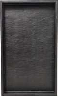 25 * 15 inches High-End Light Luxury Leather Rectangle Oversized Service Tray for Ottoman Tray, Coffee, Food, Family Dinner, Picnic, Party Essentials (Black, 25 * 15 inch)