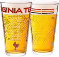 Greenline Goods – Virginia Tech University Hokies College Pint Beer Glasses (Set of 2), 16 oz – Full-Color Logo + Campus Map