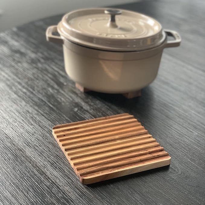 Ironwood Gourmet Sedona Trivet, Set of 2 Acacia Wood Hot Dish Holder